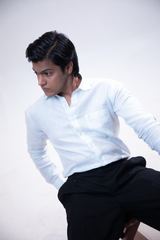 100% Linen Formal Shirt Sky Blue