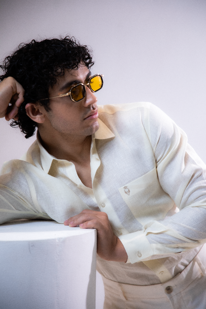 100% Linen Formal Shirt Ivory