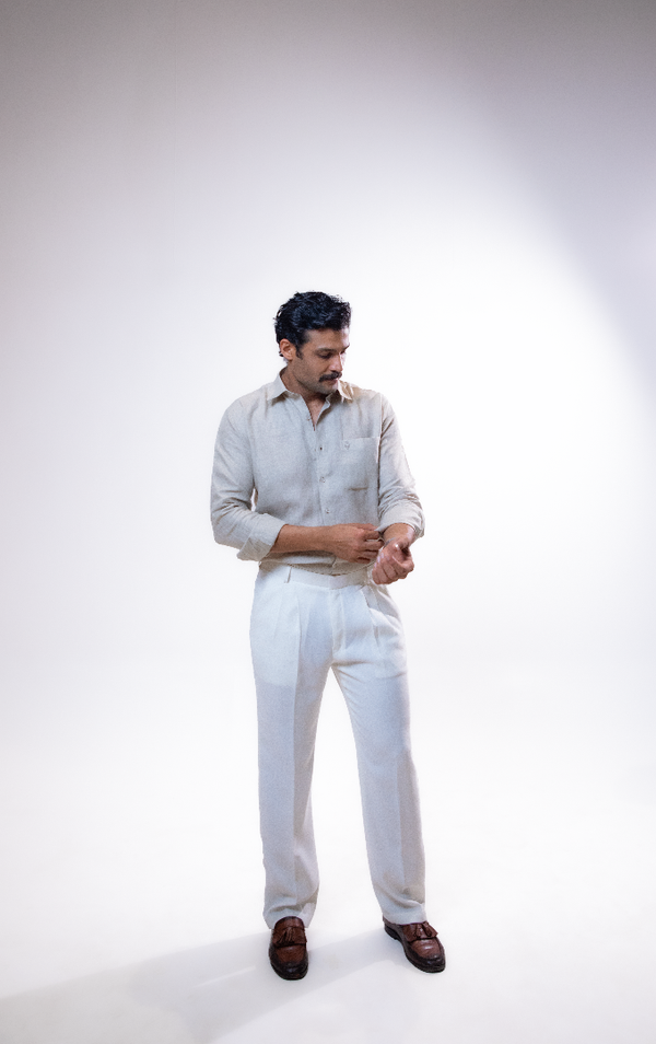 100% Linen Formal Shirt Camel Beige