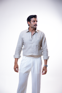 100% Linen Formal Shirt Camel Beige