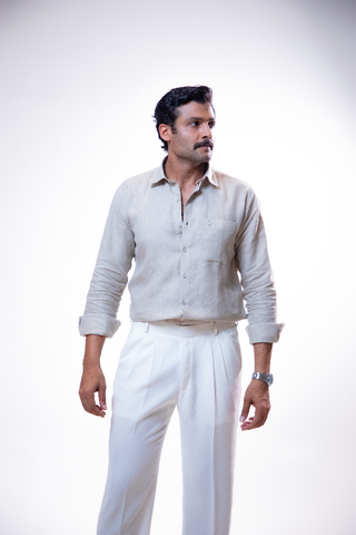 100% Linen Formal Shirt Camel Beige