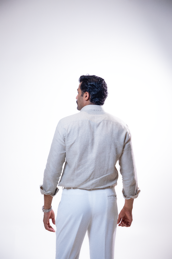 100% Linen Formal Shirt Camel Beige