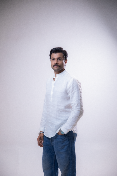 100% Linen Short Kurta White