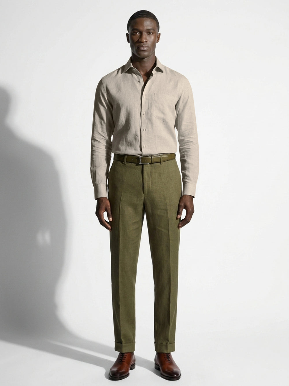 Camel Linen Formal Shirt