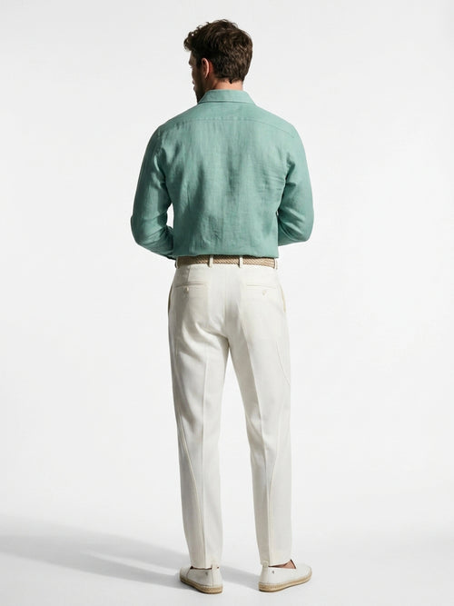 Mint Linen Cut-Away Shirt