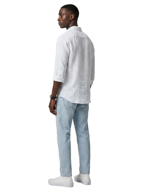 100% Linen Casual Shirt White