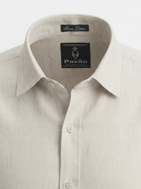 100% Linen Sand Beige Shirt