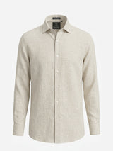100% Linen Sand Beige Shirt