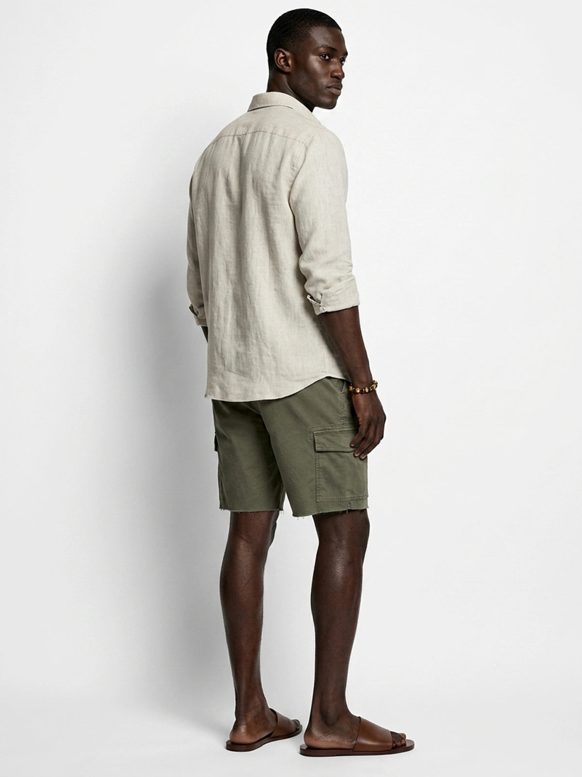 100% Linen Casual Shirt Sand Beige