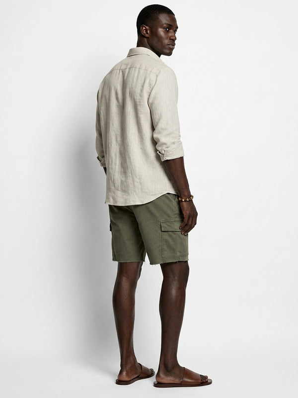 100% Linen Casual Shirt Sand Beige