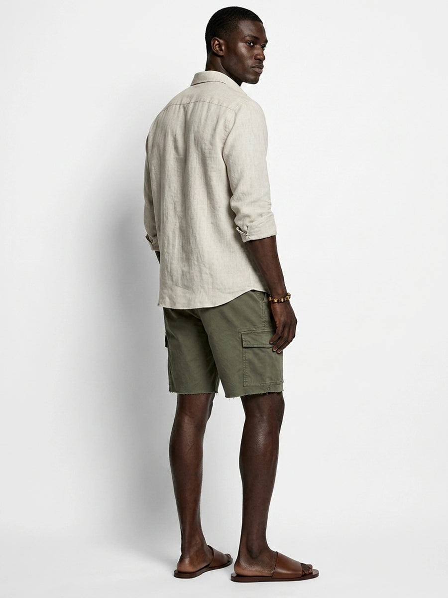 100% Linen Casual Shirt Sand Beige