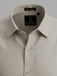 100% Linen Natural Dark Shirt