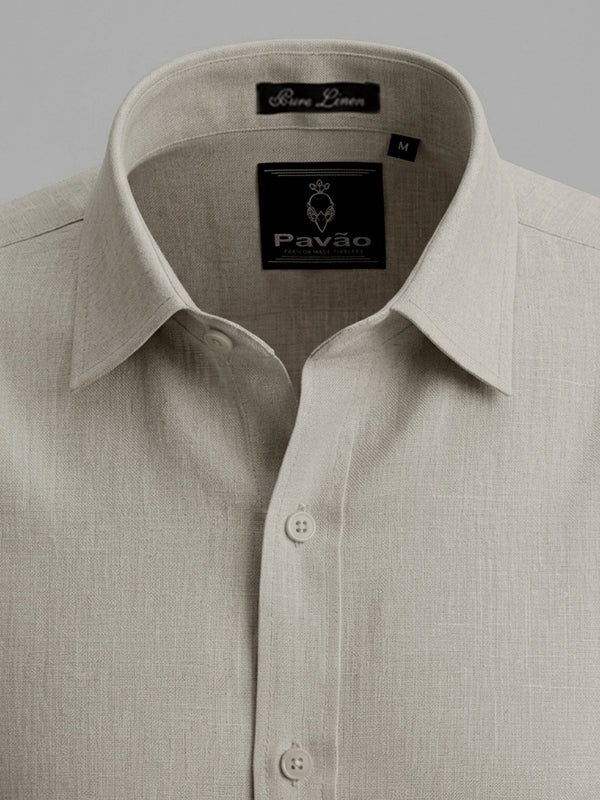 100% Linen Natural Dark Shirt