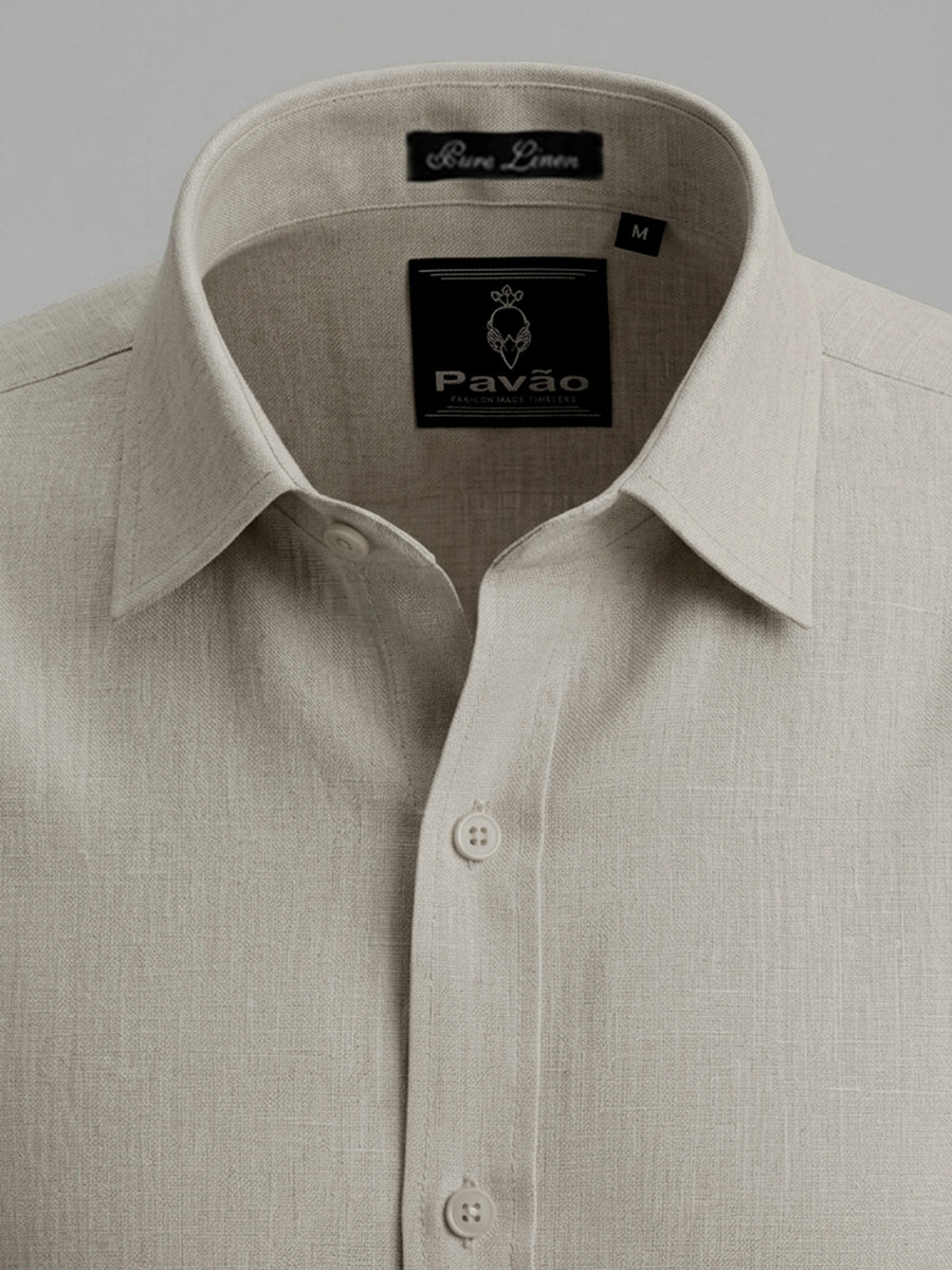 100% Linen Natural Dark Shirt