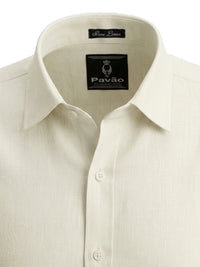 100% Linen Formal Shirt Ivory