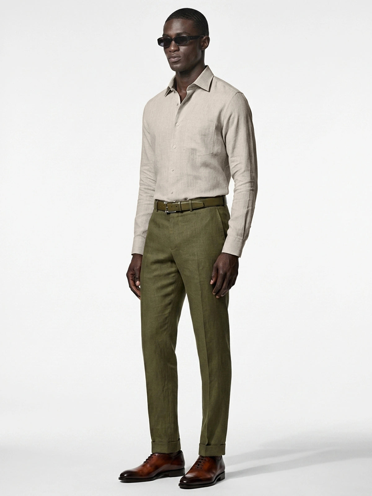 100% Linen Formal Shirt Camel Beige