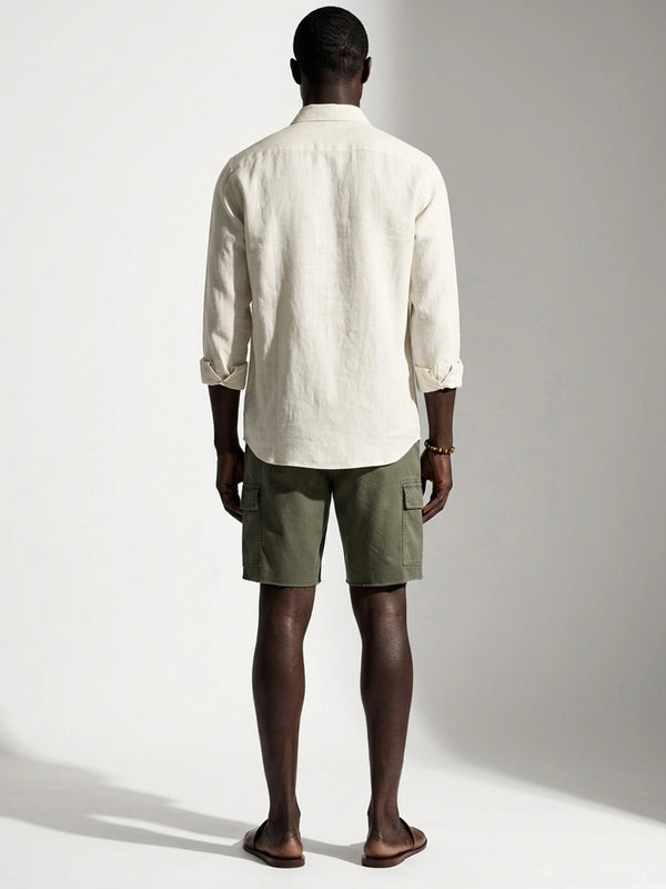 100% Linen Casual Shirt Sand Beige