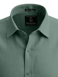 100% Linen Formal Shirt Mint Green