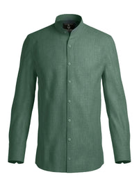 100% Linen Shirt Mandari Collar Mint Green