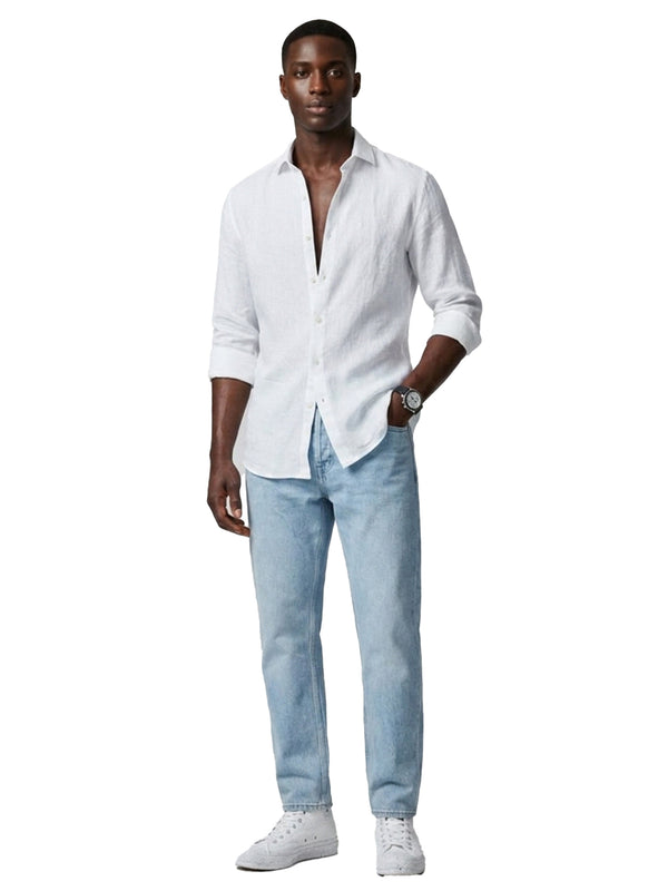 100% Linen Casual Shirt White