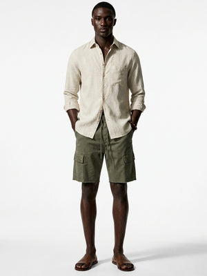 100% Linen Casual Shirt Sand Beige
