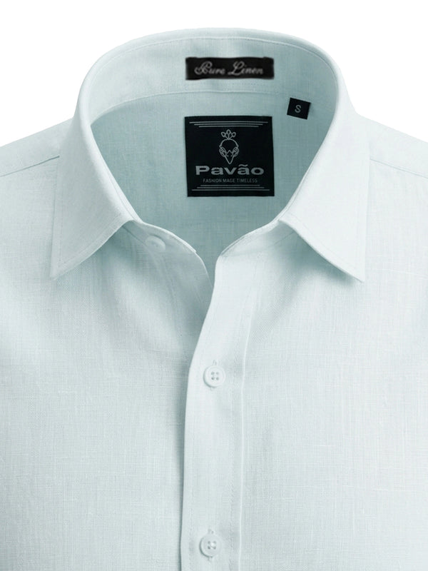 100% Linen Sky Blue Shirt