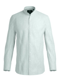 100% Linen Shirt Mandari Collar Sky Blue