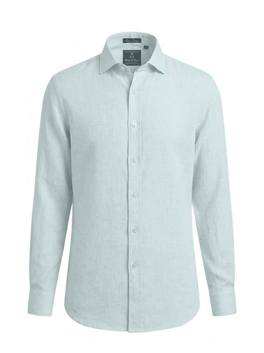 100% Linen Formal Shirt Sky Blue