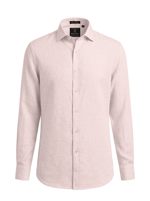 100% Linen Formal Shirt Blush Pink