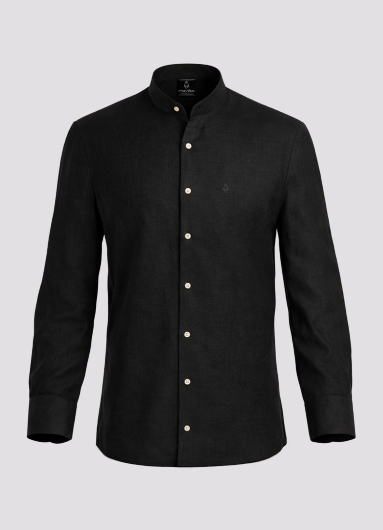 100% Linen Shirt Black