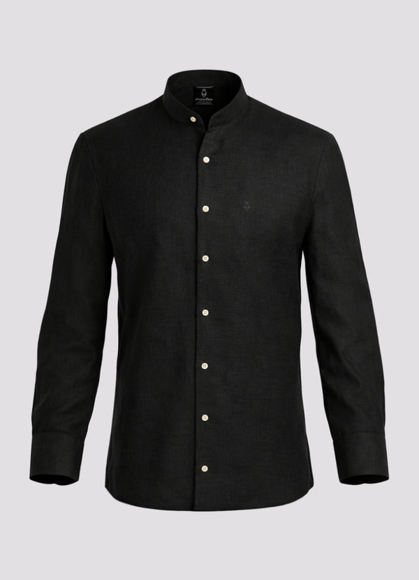 100% Linen Shirt Black