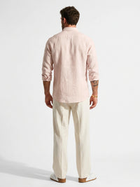 Aero Luxe™ Linen Casual Shirt Blush Pink