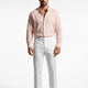 Blush Pink Linen Mandarin Shirt
