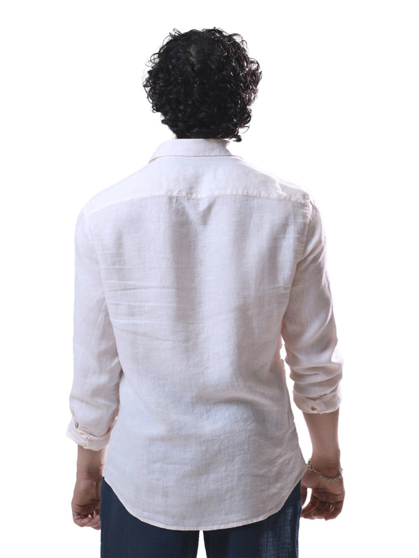100% Linen Casual Shirt Blush Pink