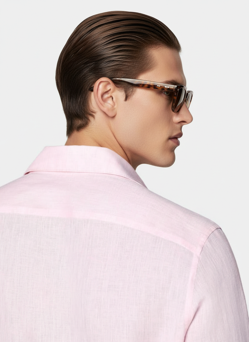 100% Linen Shirt Baby Pink