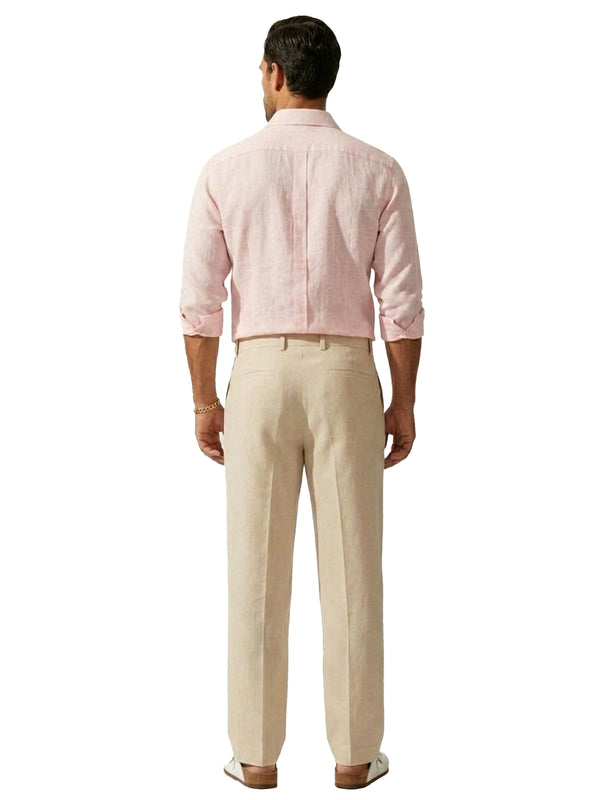 100% Linen Casual Shirt Blush Pink