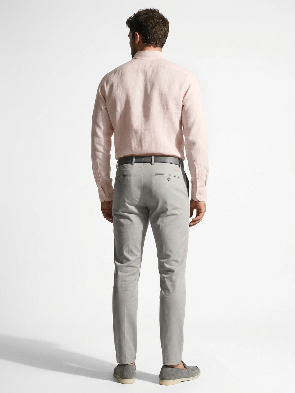 Blush Pink Linen Formal Shirt