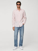 100% Linen Casual Shirt Blush Pink