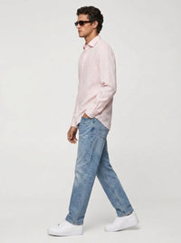 100% Linen Casual Shirt Blush Pink