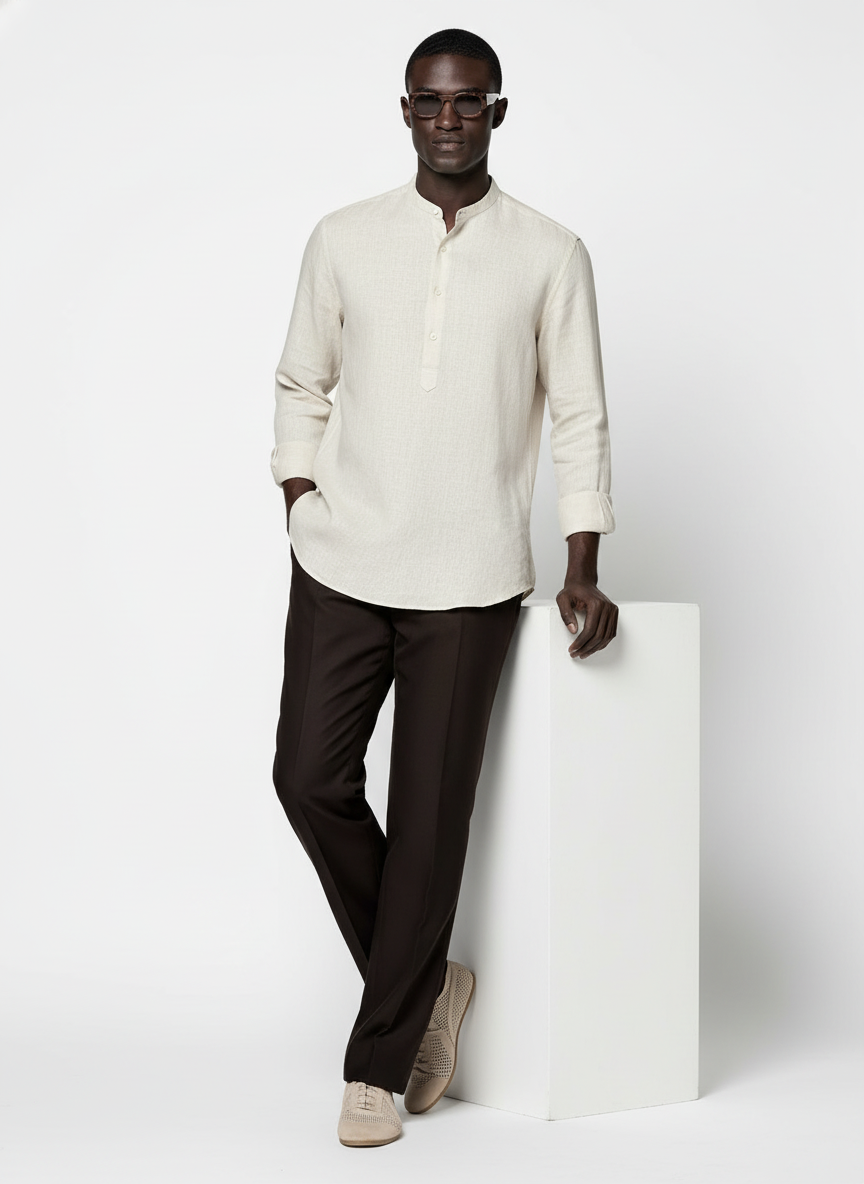 100% Linen Kurta Biege