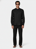100% Linen Kurta Black