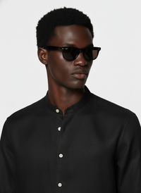 100% Linen Shirt Black