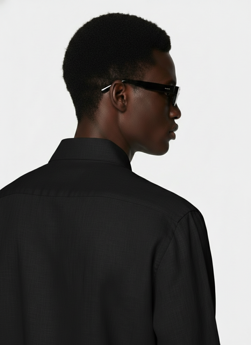 100% Linen Shirt Black