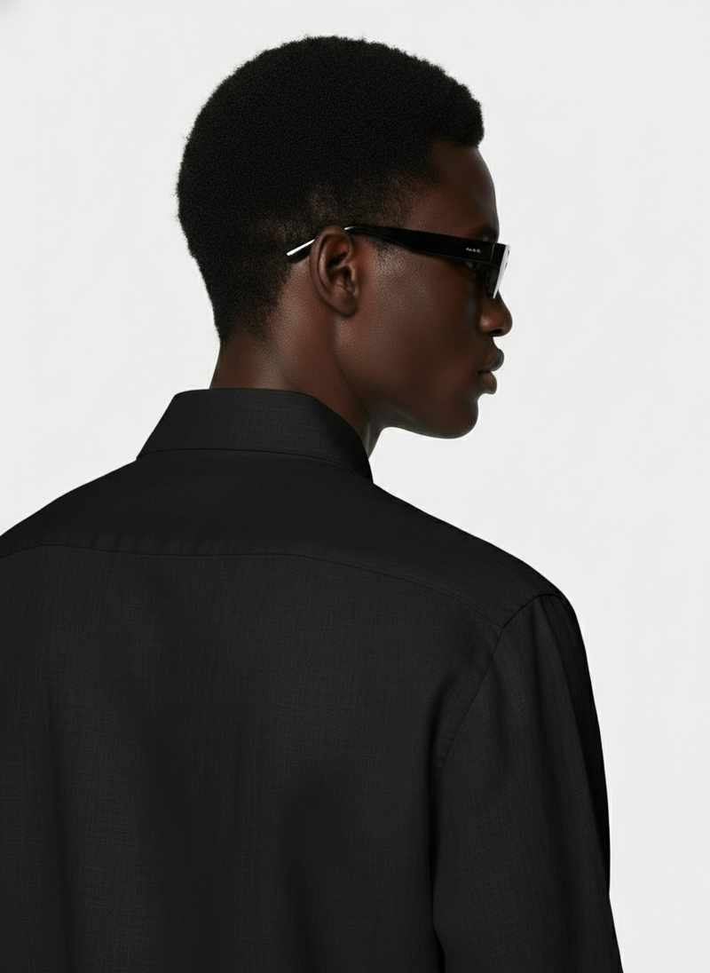 100% Linen Shirt Black