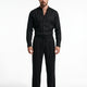 Jet Black Linen Mandarin Shirt