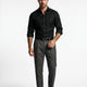 Jet Black Linen Cut-Away Shirt