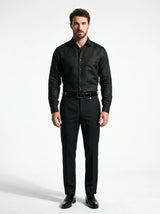 100% Linen Formal Shirt Jet Black