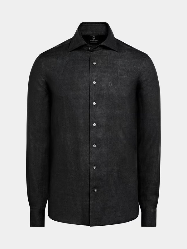 100% Linen Shirt Black