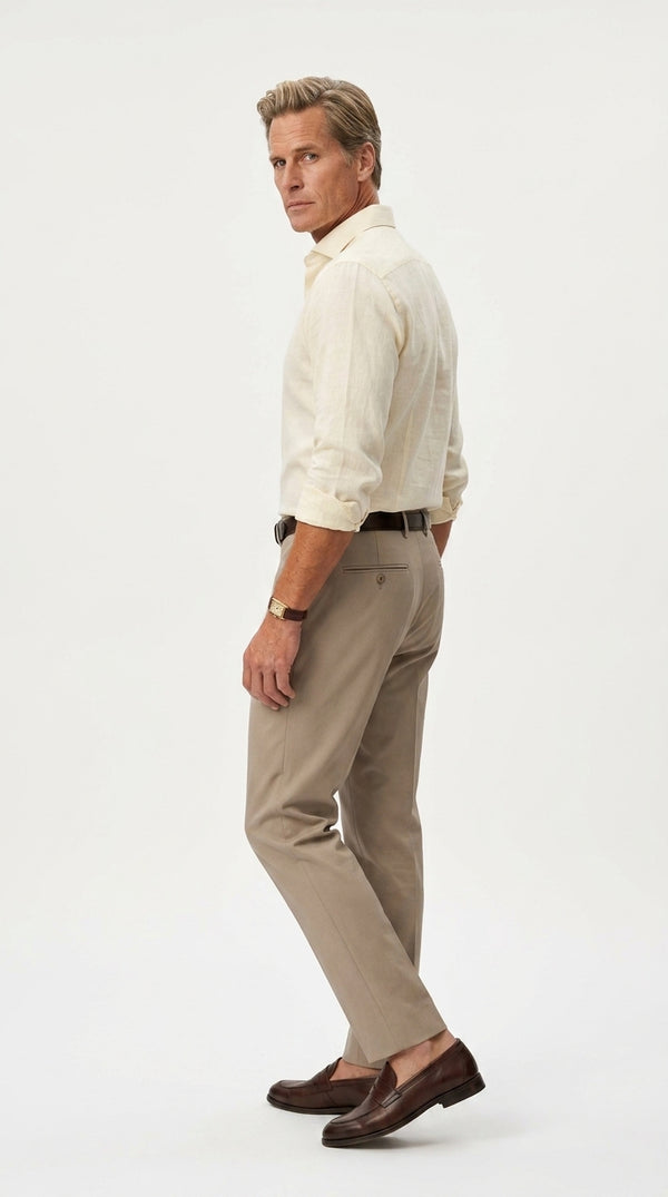 100% Linen Formal Shirt Ivory