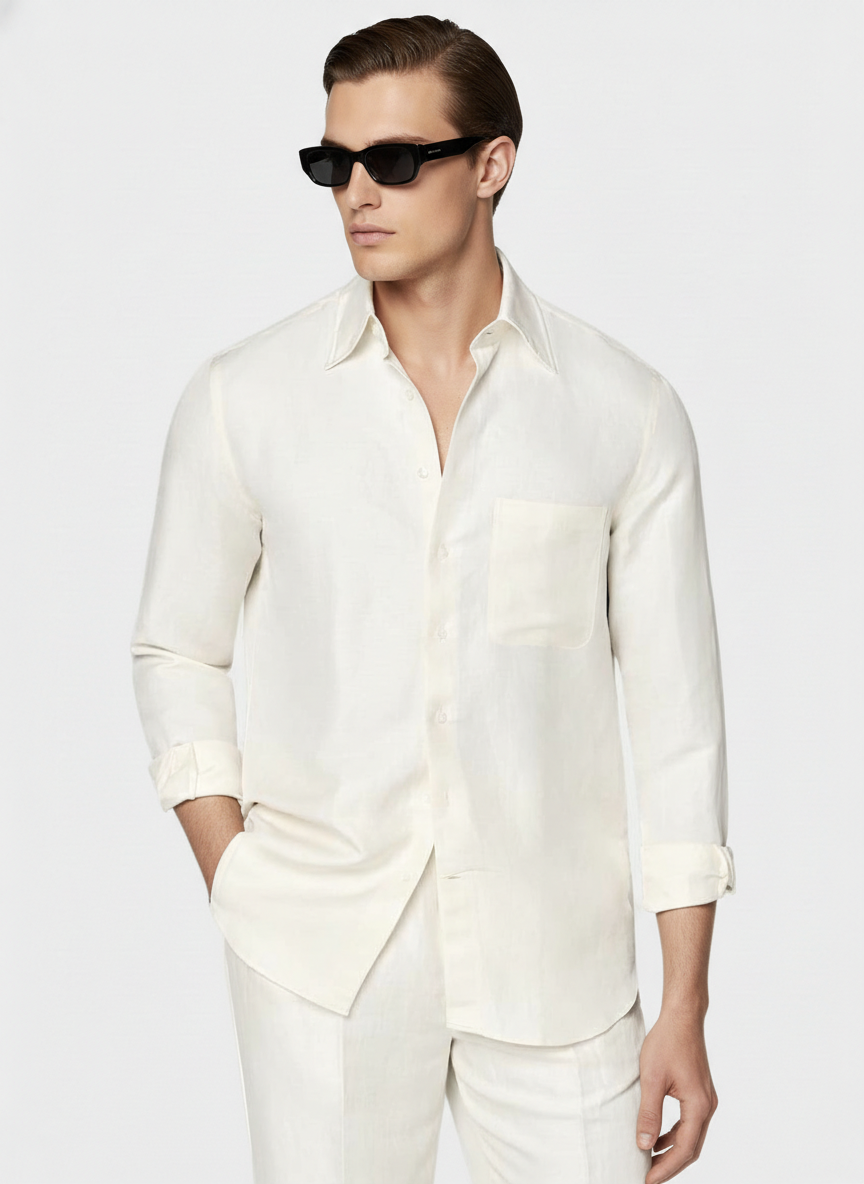 100% Linen Shirt Cream
